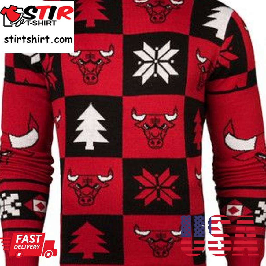 Best Chicago Bulls Patches Nba Ugly Crew Neck Sweater By Forever Collectibles Xxl