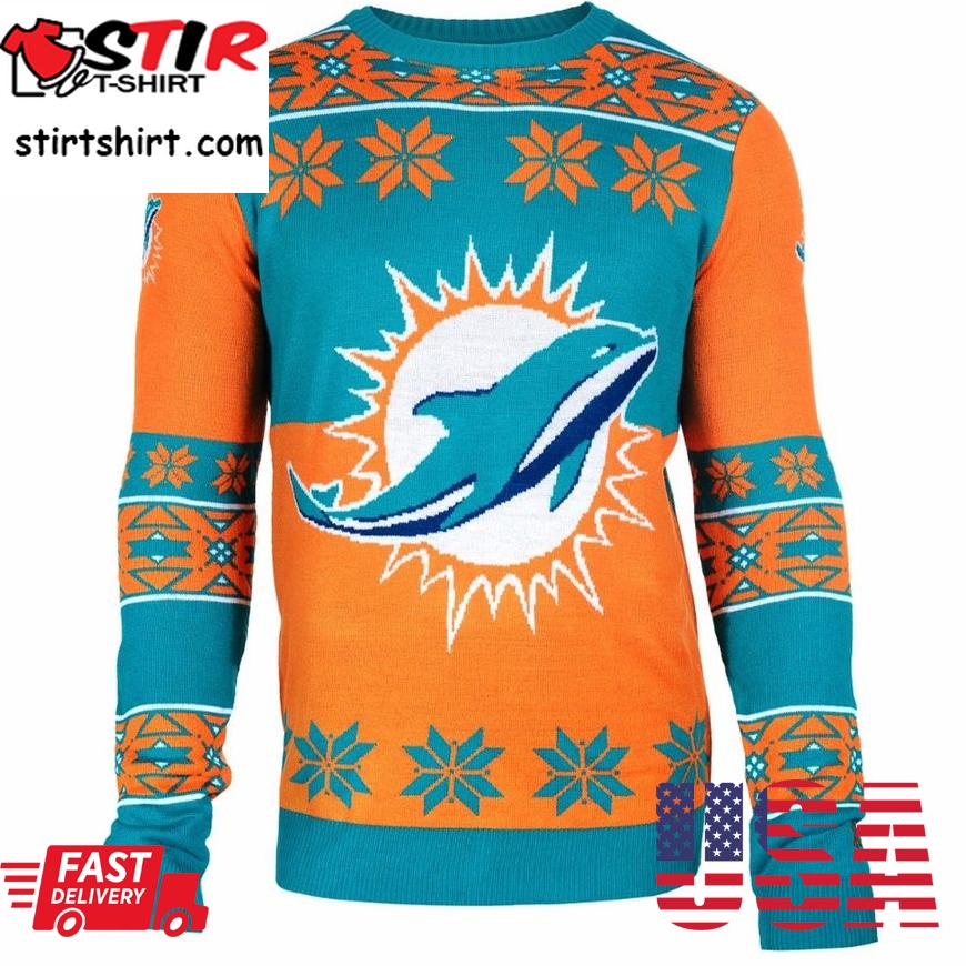 Best Miami Dolphins Big Logo Nfl Ugly Sweater