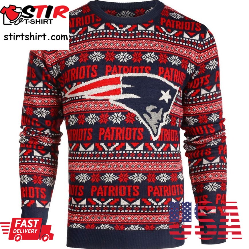 Best New England Patriots Nfl Aztec Ugly Crew Neck Sweaters By Forever Collectibles