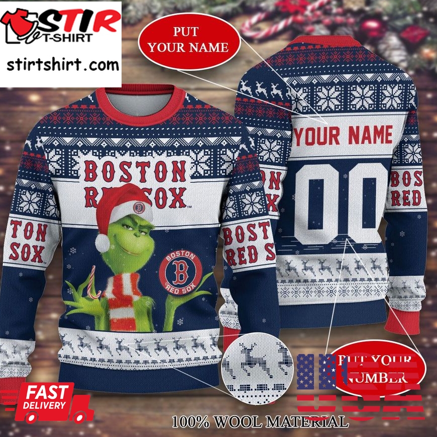 Best Perosnalized Grinch Boston Red Sox Custom Sweater