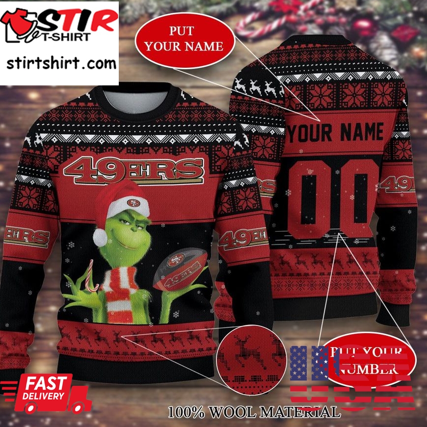Best Perosnalized Grinch San Francisco 49Ers Custom Sweater