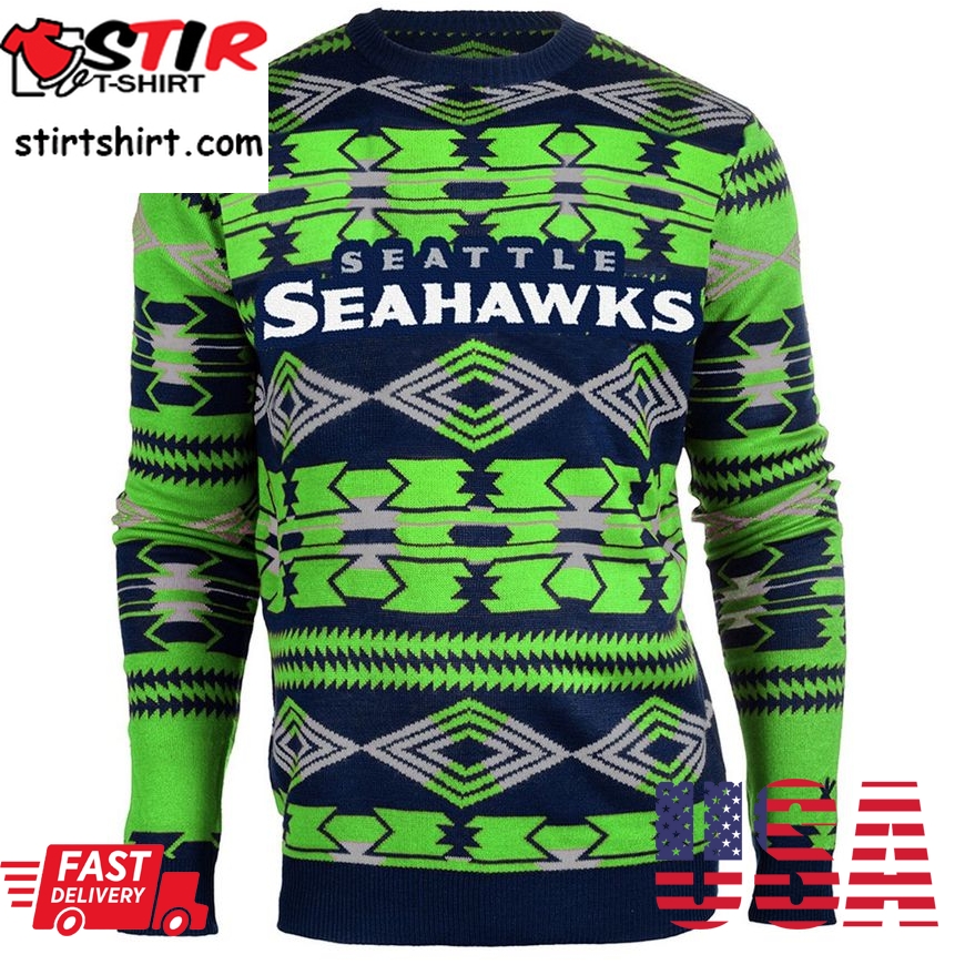 Best Seattle Seahawks Aztec Nfl Ugly Crew Neck Sweater