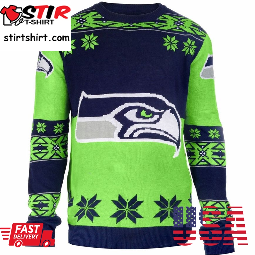 Best Seattle Seahawks Big Logo Nfl Ugly Sweater