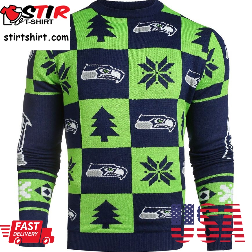 Best Seattle Seahawks Nfl Repeat Patches Holiday Sweater