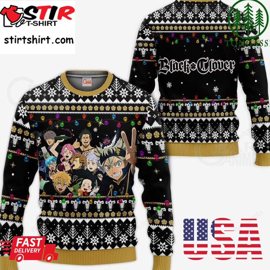 Black Bull And Hoodie Black Clover Anime Ugly Sweater