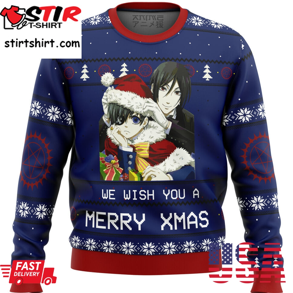 Black Butler Merry Xmas Ugly Christmas Sweater