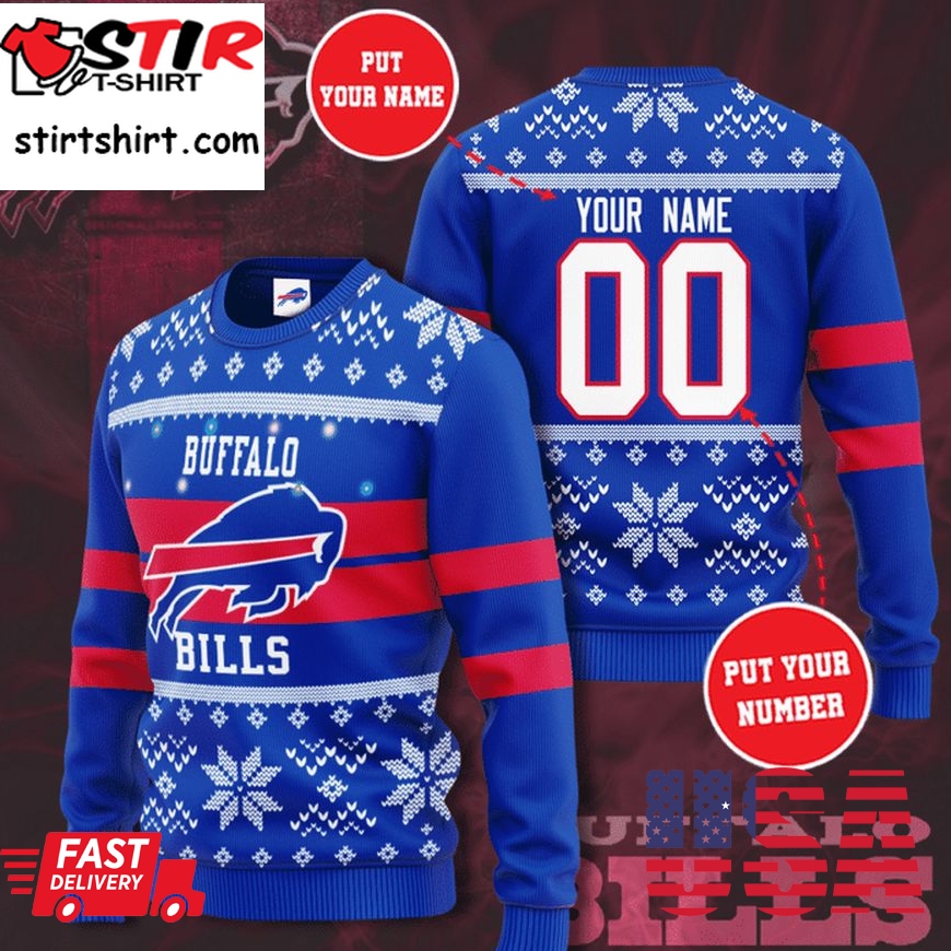 Buffalo Bills Custom Name Christmas Sweater