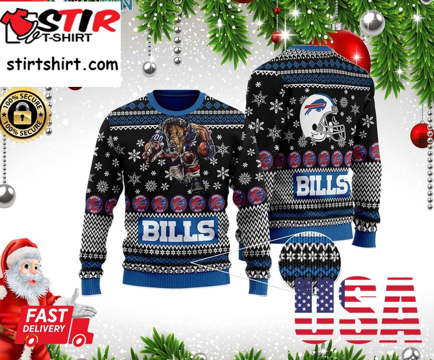 Buffalo Bills Football 3D Ugly Christmas Wool Sweater