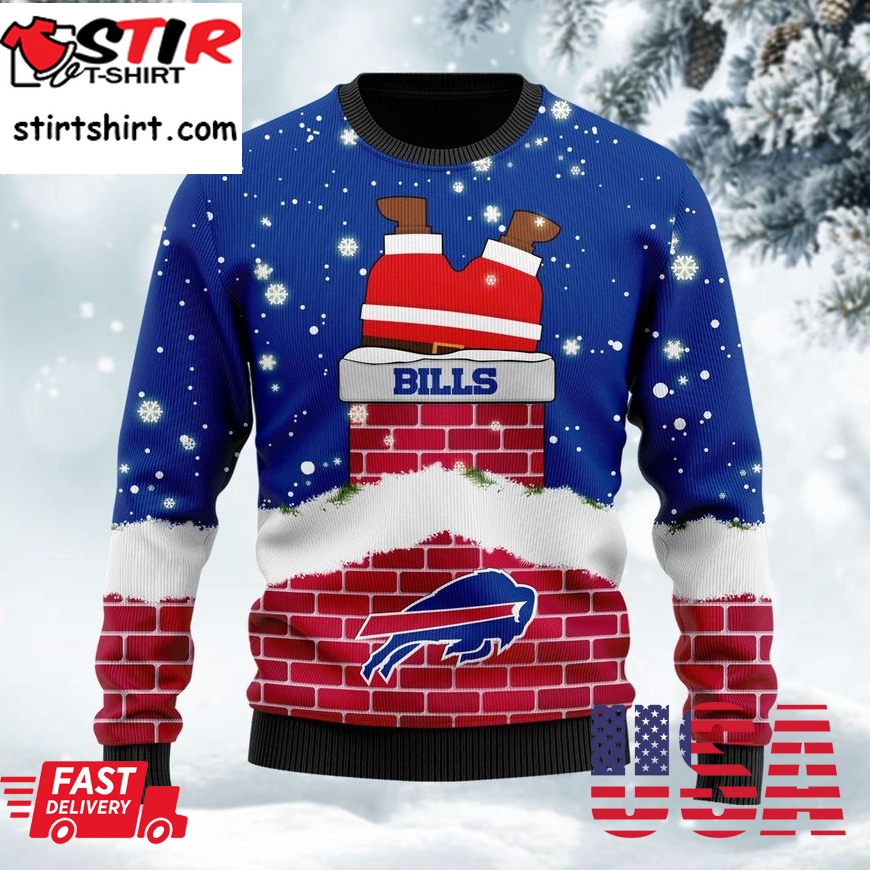 Buffalo Bills Football Santa Claus 3D Ugly Christmas Sweater