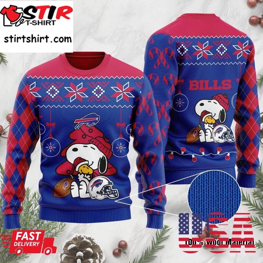 Buffalo Bills Funny Charlie Brown Peanuts Snoopy Ugly Christmas Sweater, Ugly Sweater, Christmas Sweaters, Hoodie, Sweatshirt, Sweater