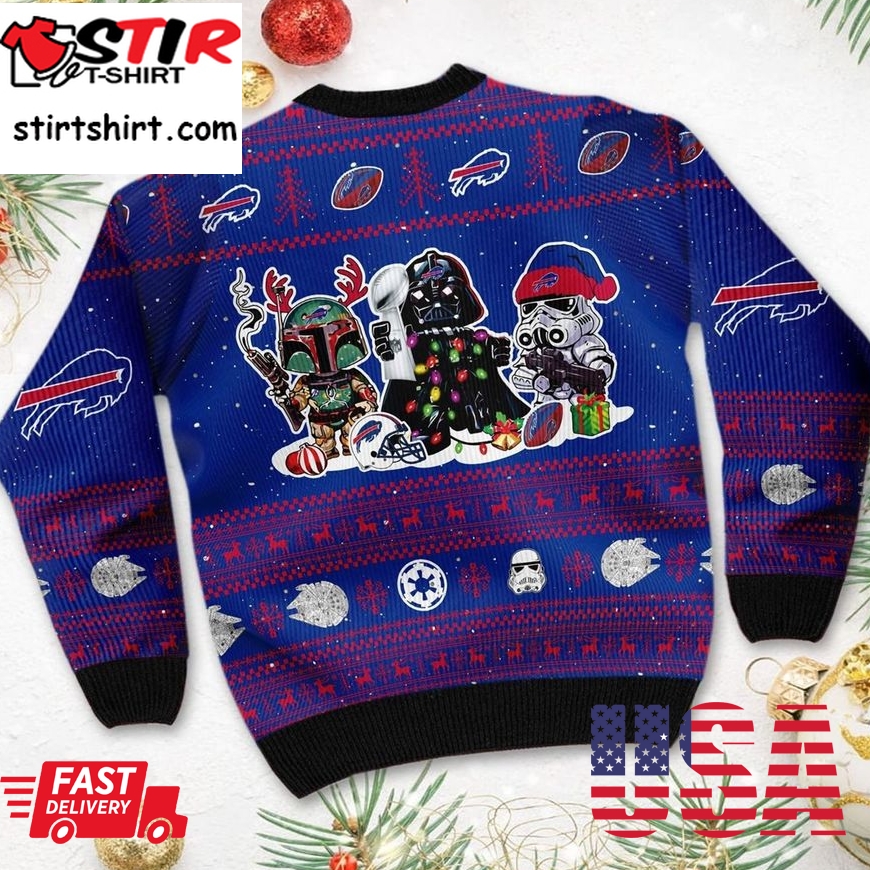 Buffalo Bills Star Wars Ugly Christmas Sweater Darth Vader Boba Fett Stormtrooper Rbsweatshirt511