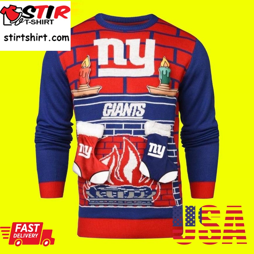 Candle Christmas New York Giants Ugly Christmas Sweater
