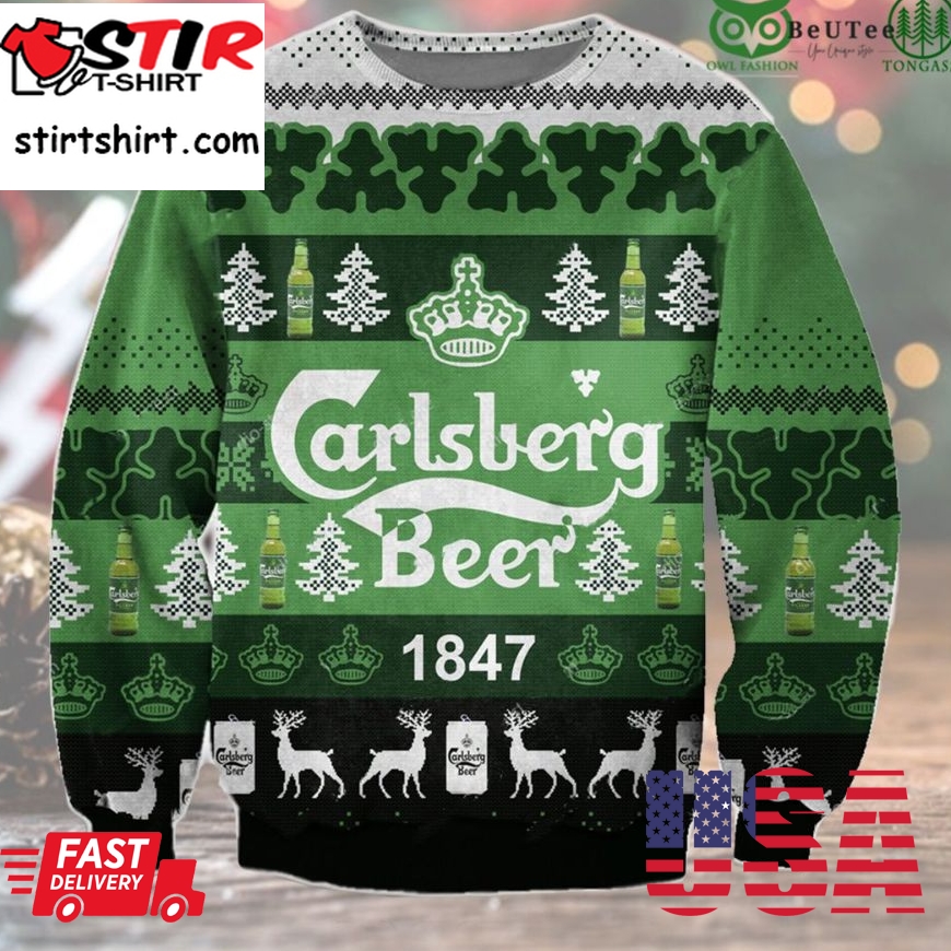 Carlsberg Ugly Sweater Beer Drinking Christmas Limited