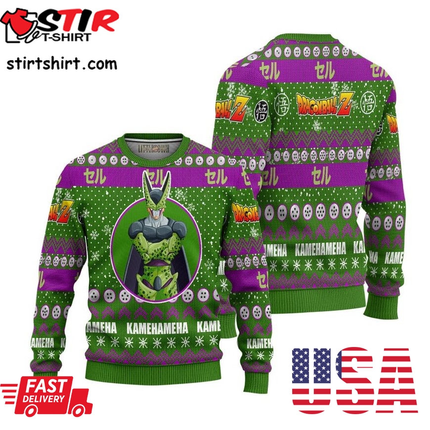 Cell Anime Ugly Christmas Sweater Dragon Ball Z Xmas Gift