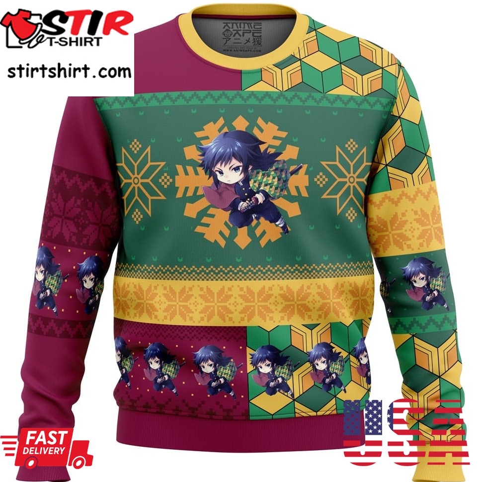 Chibi Christmas Giyu Tomioka Demon Slayer Ugly Christmas Sweater