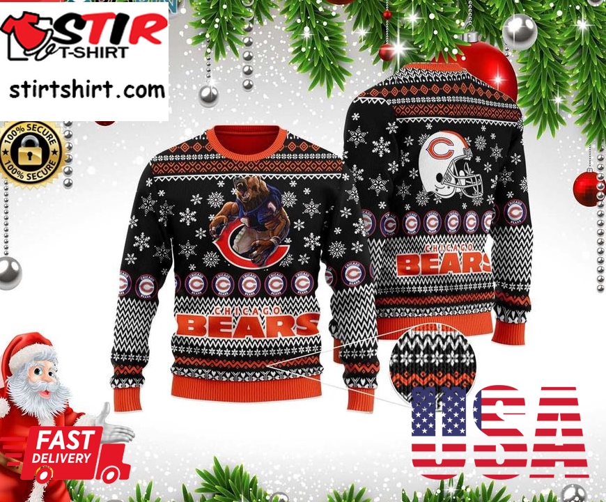 Chicago Bears Fooball 3D Printed Ugly Christmas Sweater