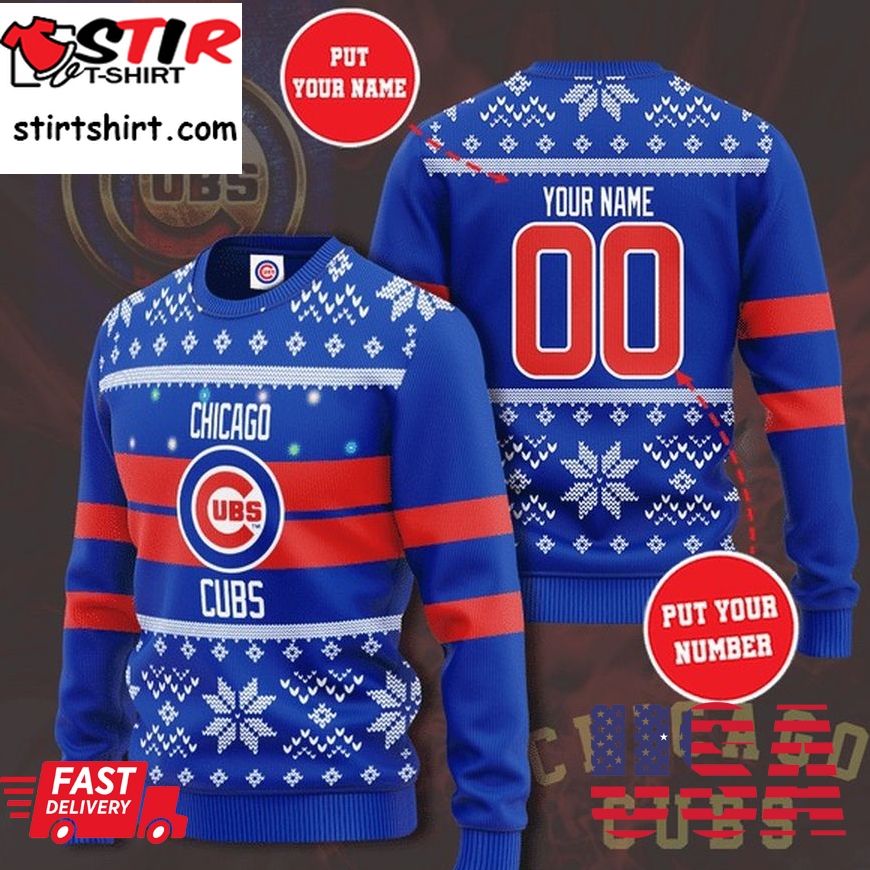 Chicago Cubs Personalized Custom Christmas Sweater