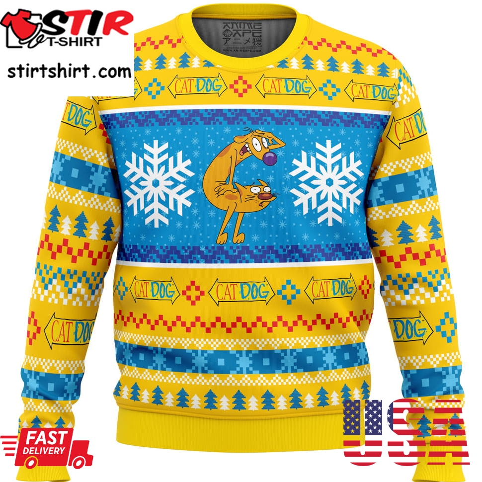 Christmas Catdog Nickelodeon Ugly Christmas Sweater