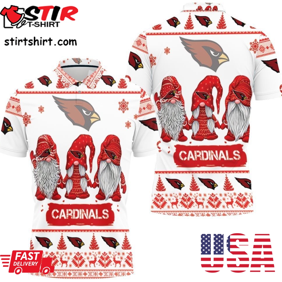 Christmas Gnomes Arizona Cardinals Ugly Sweatshirt Christmas 3D Polo Shirt All Over Print Shirt 3D T Shirt