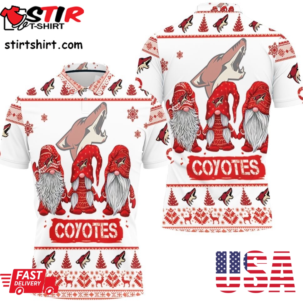 Christmas Gnomes Arizona Coyotes Ugly Sweatshirt Christmas 3D Polo Shirt All Over Print Shirt 3D T Shirt