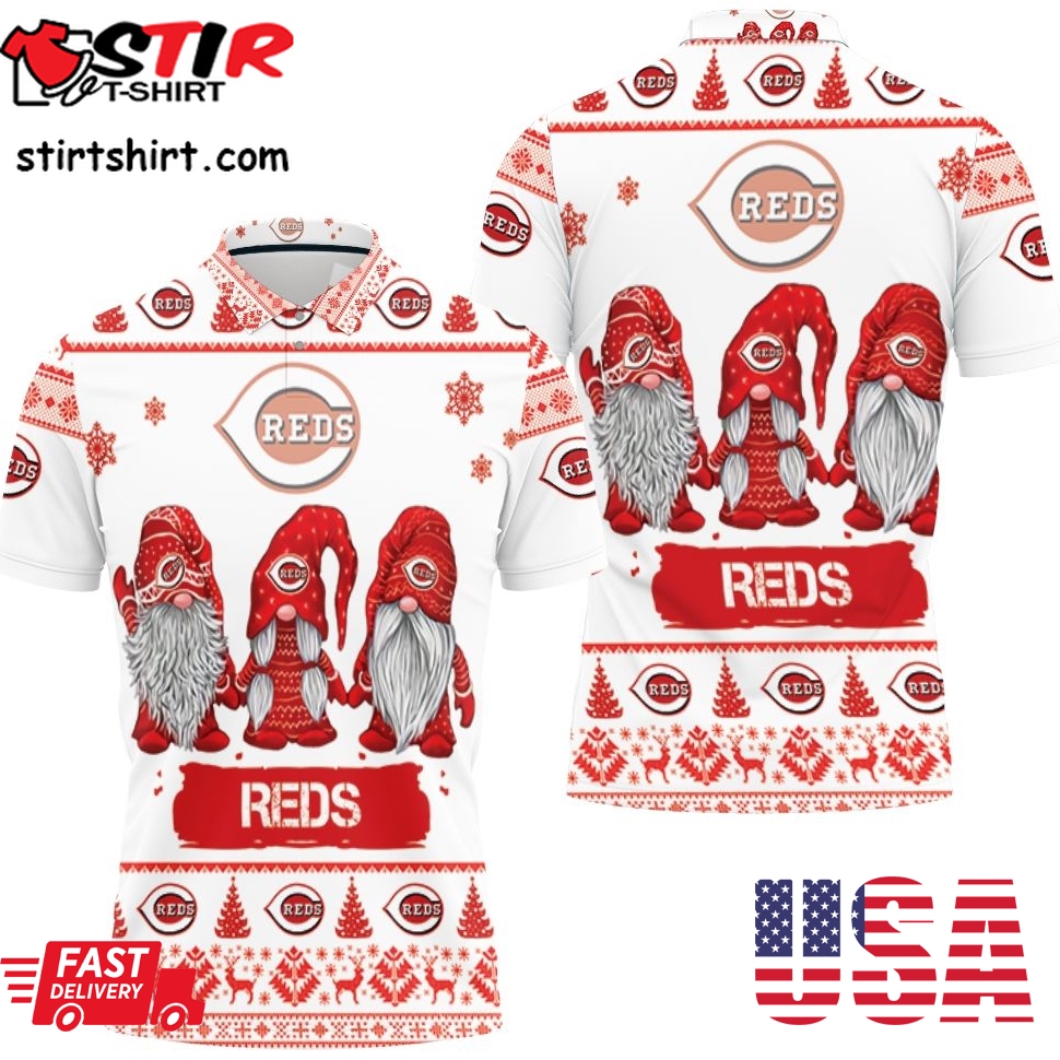Christmas Gnomes Cincinnati Reds Ugly Sweatshirt Christmas 3D Polo Shirt All Over Print Shirt 3D T Shirt