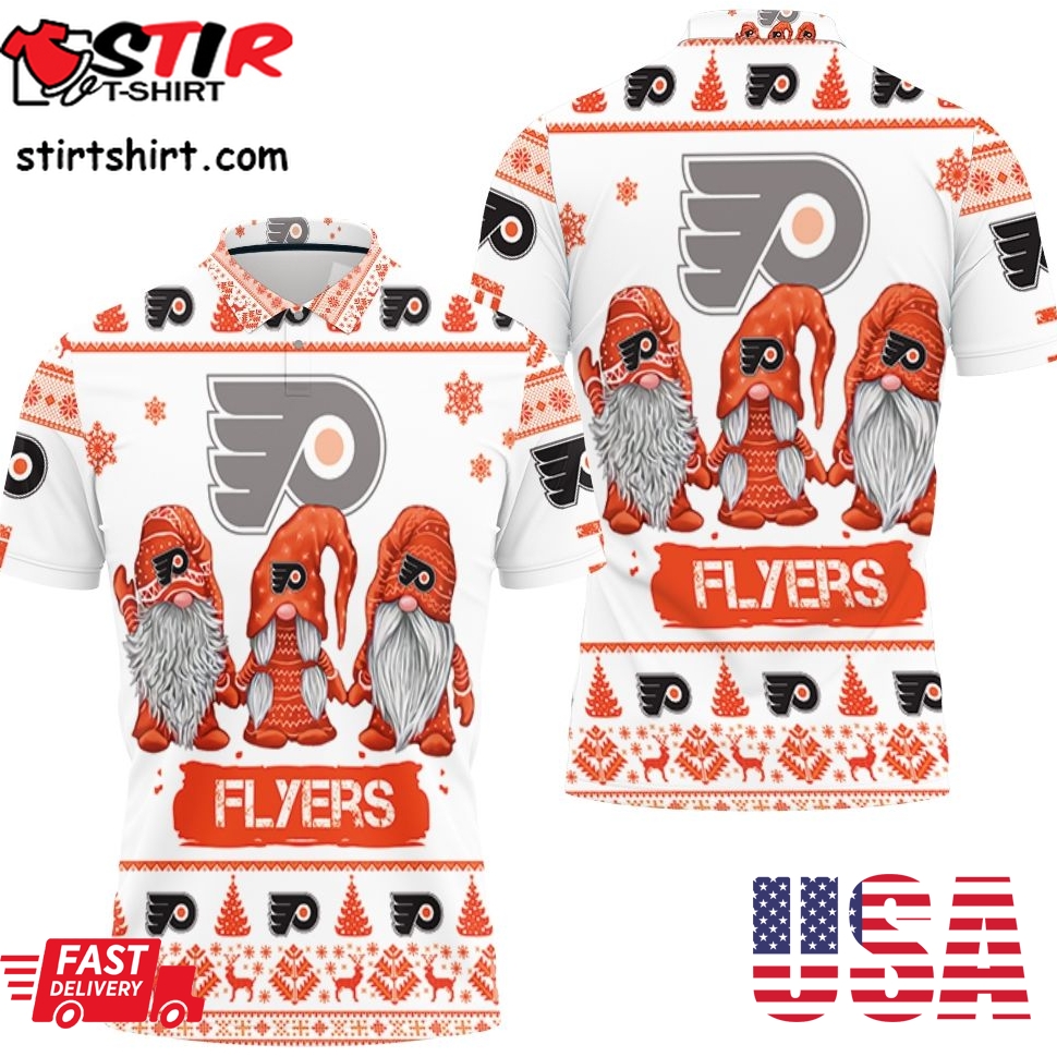Christmas Gnomes Philadelphia Flyers Ugly Sweatshirt Christmas 3D Polo Shirt All Over Print Shirt 3D T Shirt