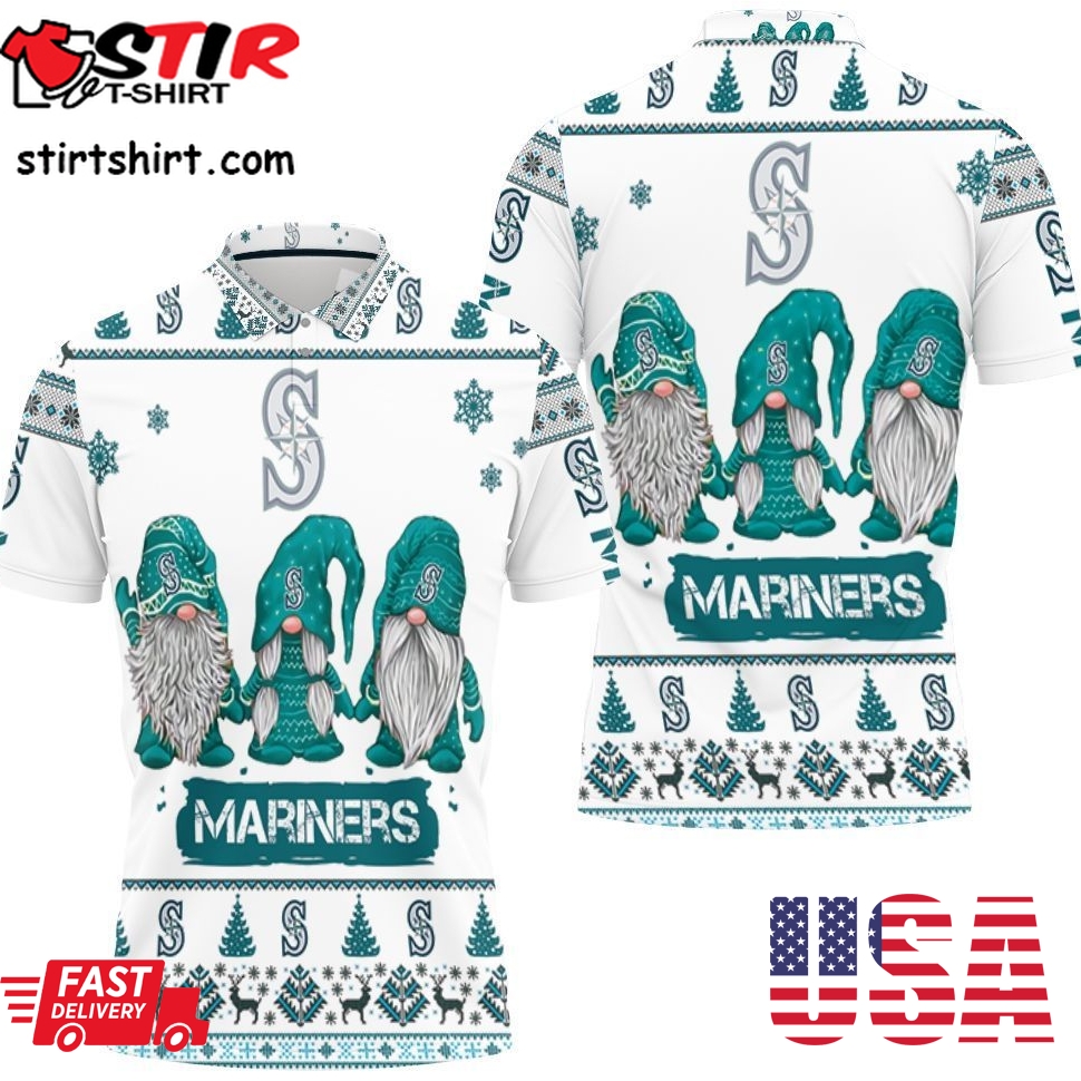 Christmas Gnomes Seattle Mariners Ugly Sweatshirt Christmas 3D Polo Shirt All Over Print Shirt 3D T Shirt