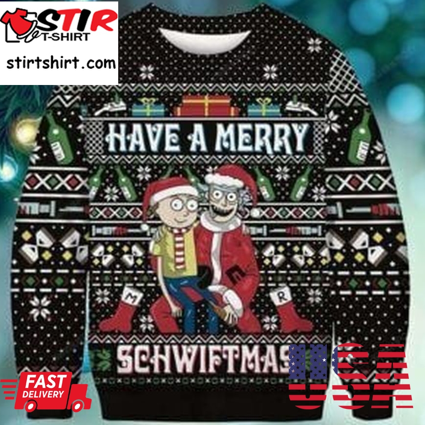 Christmas Rick And Morty Ugly Christmas Sweater All Over Print