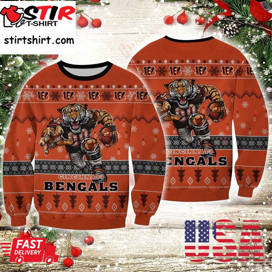 Cincinnati Bengals Player Rushing Ugly Sweater