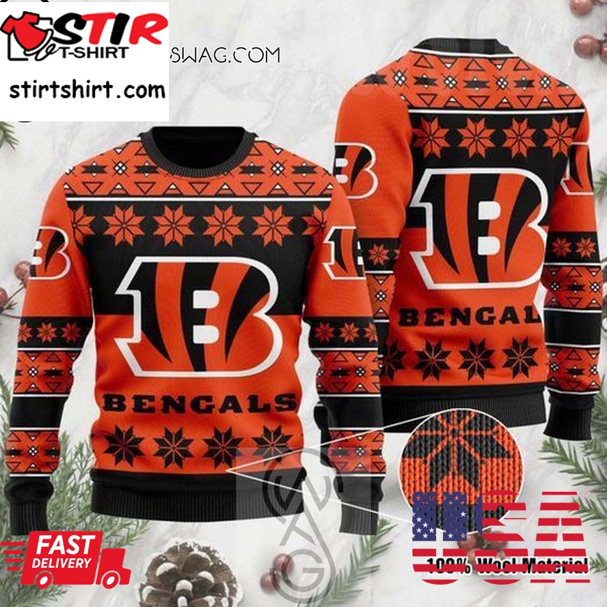 Cincinnati Bengals Wool Christmas For Fans Knitting Pattern Ugly Christmas Sweater