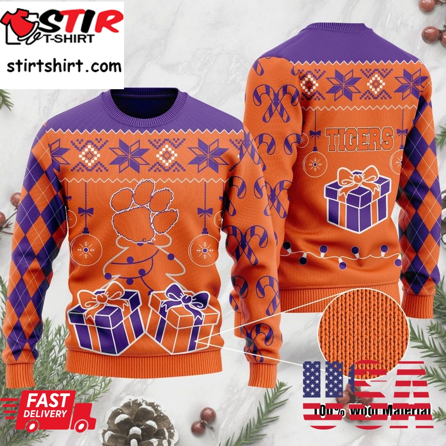Clemson Tigers Funny Ugly Christmas Sweater, Ugly Sweater, Christmas Sweaters, Hoodie, Sweatshirt, Sweater