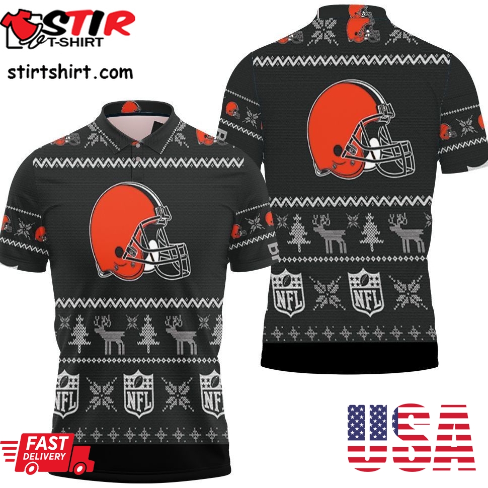 Cleveland Browns Nfl Ugly Sweatshirt Christmas 3D Polo Shirt All Over Print Shirt 3D T Shirt