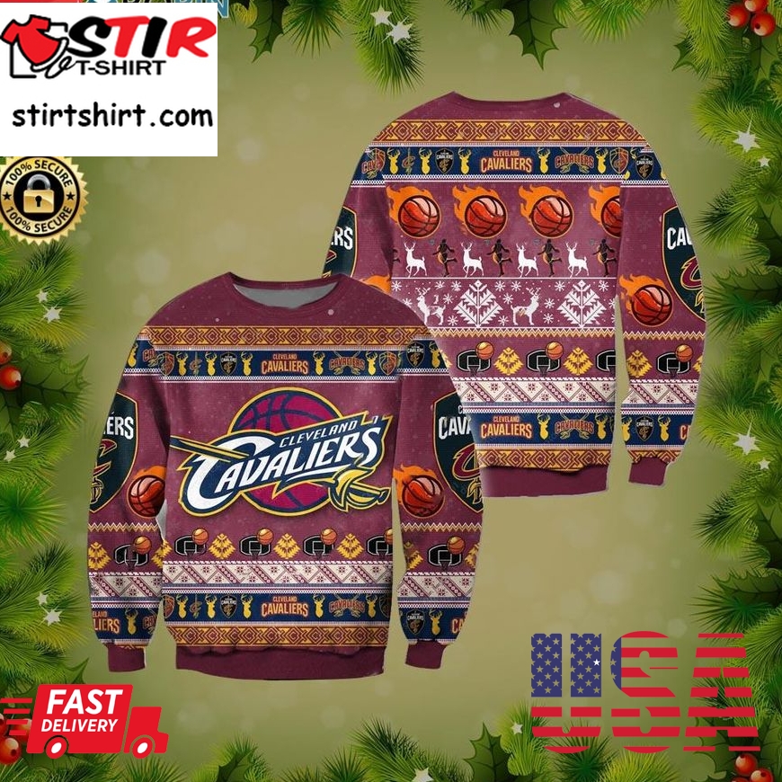 Cleveland Cavaliers Basketball Christmas Wool Sweater