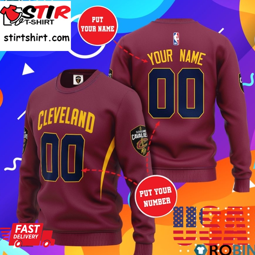 Cleveland Cavaliers Personalized All Over Print Sweater