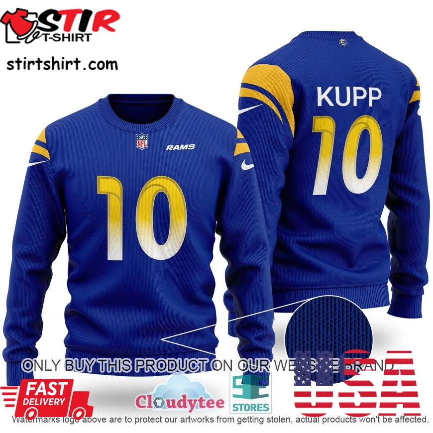 Cooper Kupp 10 Los Angeles Rams Blue Ugly Sweater 