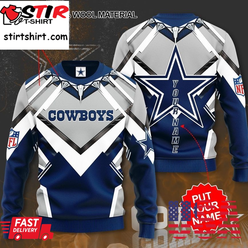 Custom Name Dallas Cowboys Big Star Sweater