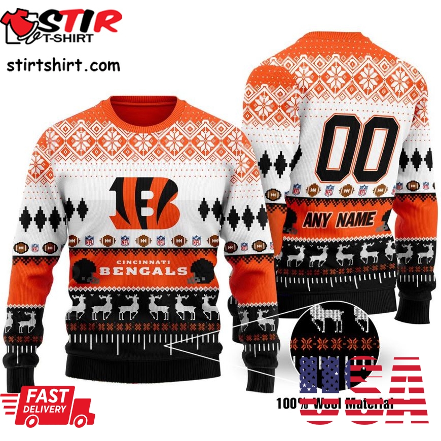 Custom Name Nfl Cleveland Browns  Ugly Christmas Sweater