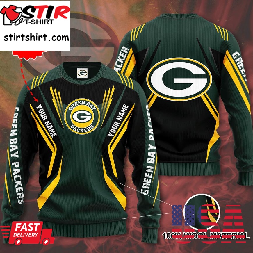 Custom Name Nfl Green Bay Packers Sweater
