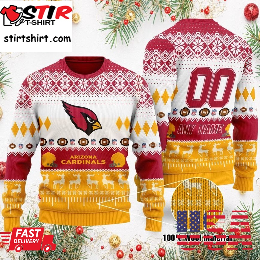 Cardinals Snoopy Dabbing Knitted Ugly Christmas Sweater