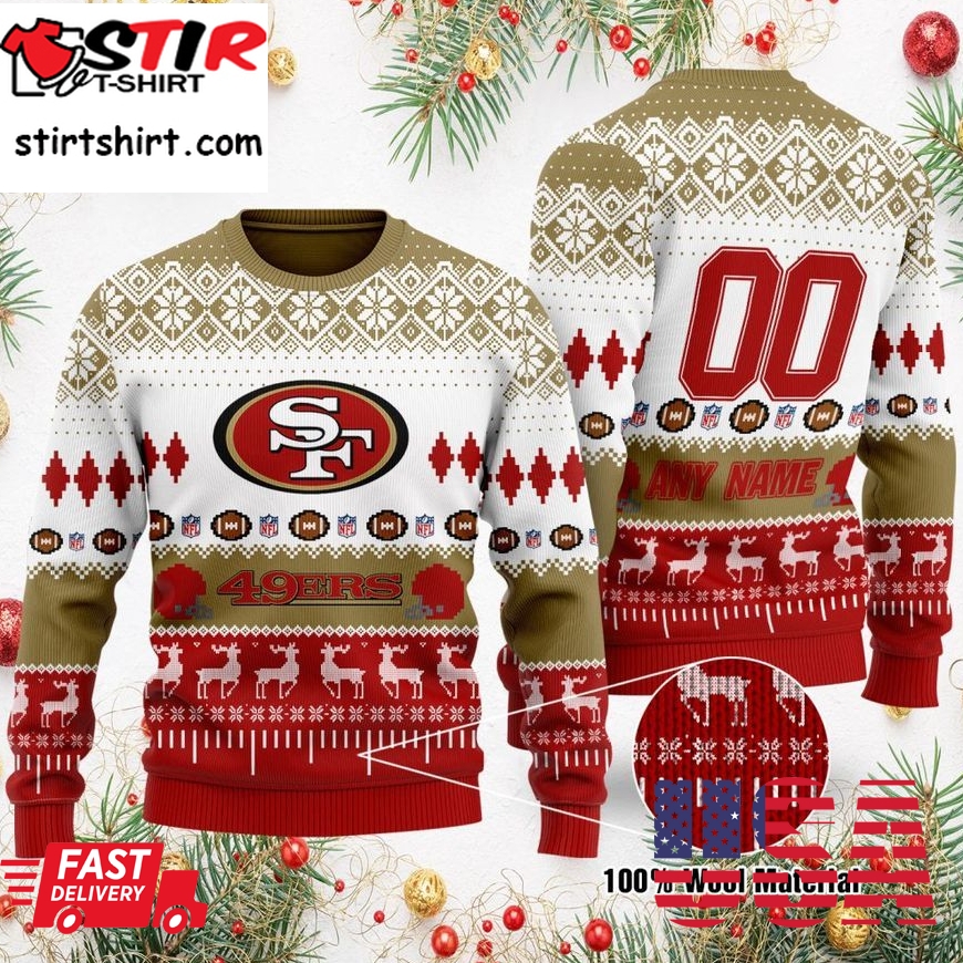 Custom Name Number Nfl Seattle Seahawks Playing Field Ugly Christmas Sweater