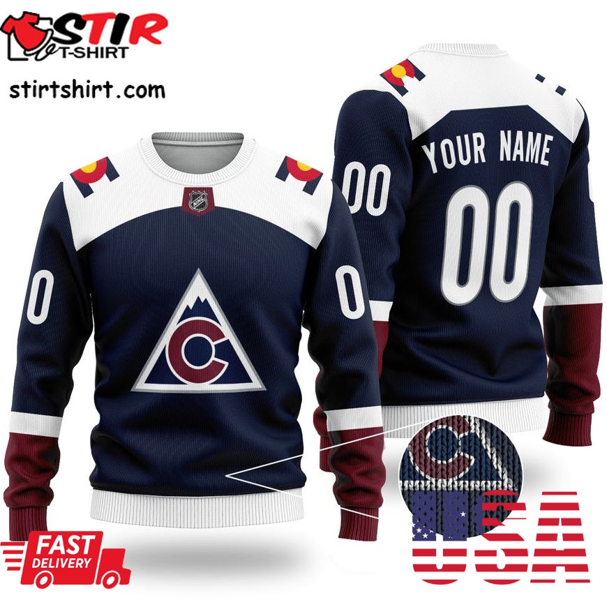 Custom Name Number Nhl Colorado Avalanche Limited Edition Sweater