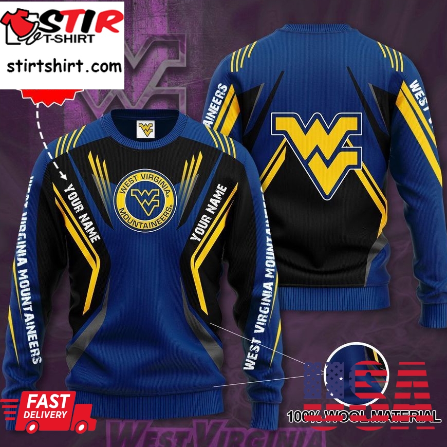 Custom Name West Virginia Mountaineers Sweater