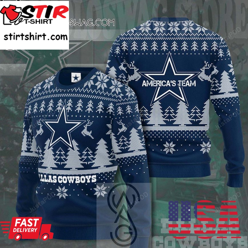 Dallas Cowboys America's Team Knitting Pattern Ugly Christmas Sweater