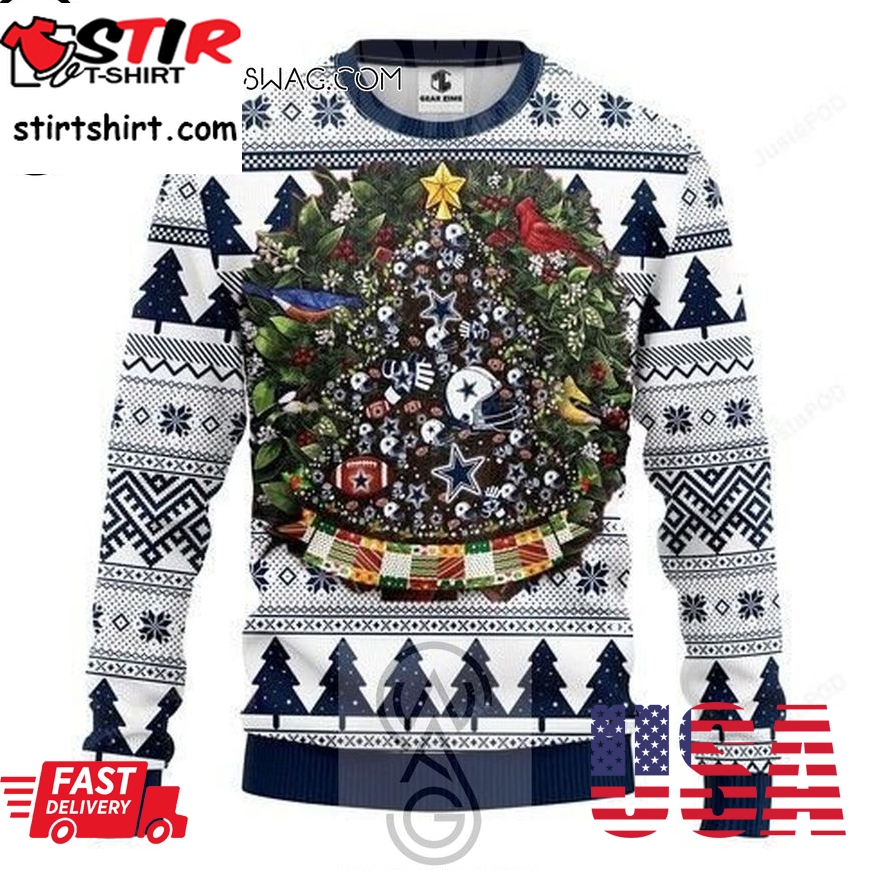 Dallas Cowboys And Christmas Tree Knitting Pattern Ugly Christmas Sweater