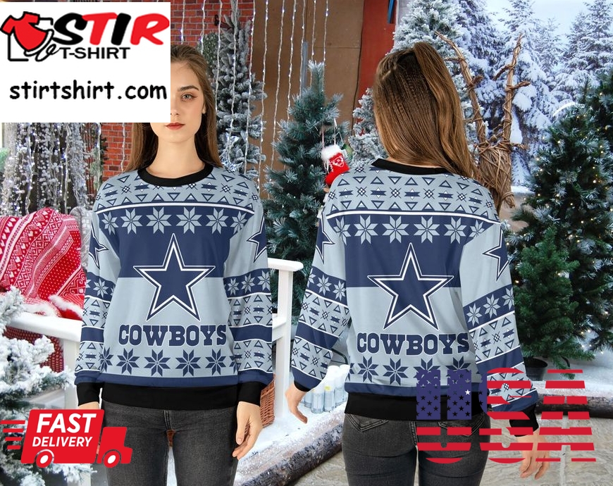 Dallas Cowboys Dallas Cowboys 2022 Ugly Brink Christmas Happy Xmas Wool Knitted Sweater