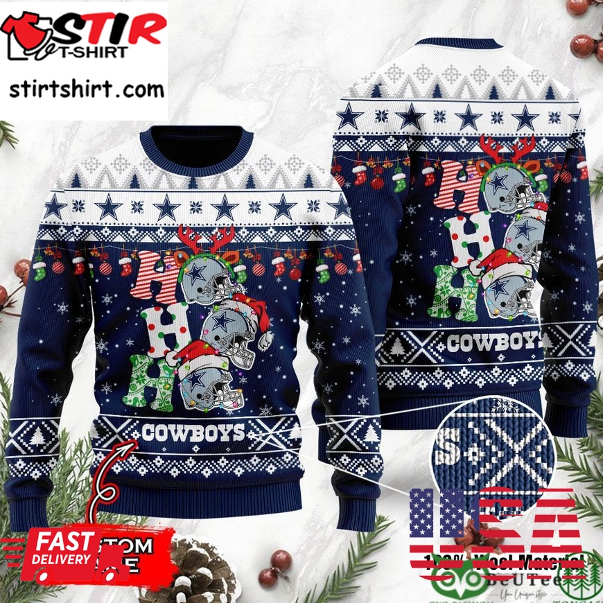 Dallas Cowboys Nfl Christmas Hohoho Ugly Sweater Custom Name