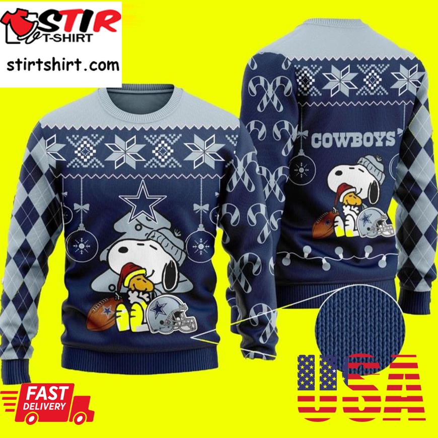 Dallas Cowboys Peanuts Snoopy Ugly Christmas Dallas Cowboys Ugly Christmas Sweater