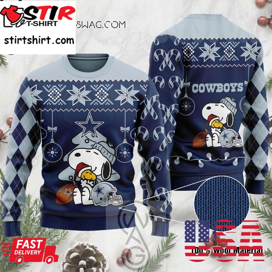Dallas Cowboys The Peanuts Charlie Brown And Snoopy Knitting Pattern Ugly Christmas Sweater