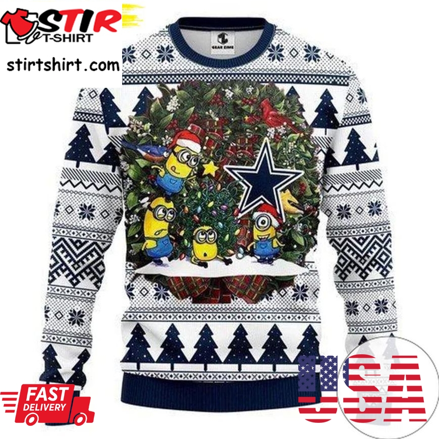 Dallas Cowboys Ugly Christmas Sweater Nfl Dallas Cowboys Minion Ugly Christmas Sweater