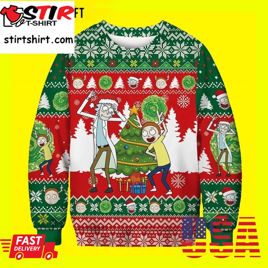 Dancing Rick And Morty Ugly Christmas Sweater